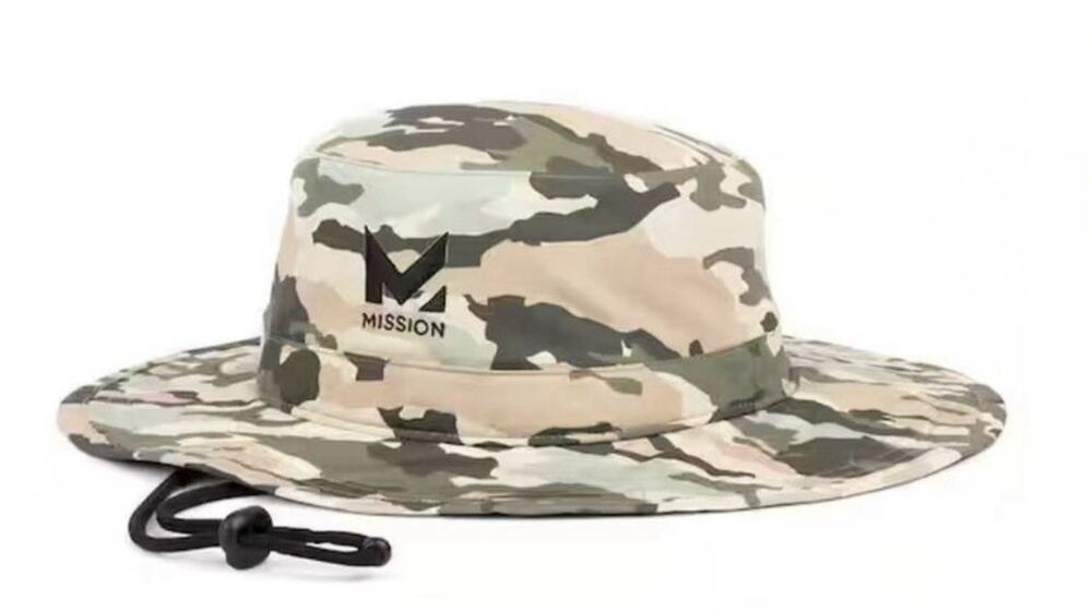 NWT Mission Camo Safari Cool UPF50 Wide Brim Boonie Drawstring Unisex Bucket Hat